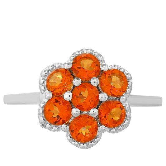 Pierścionek ze srebra próby 925 z kwarcem padparadscha