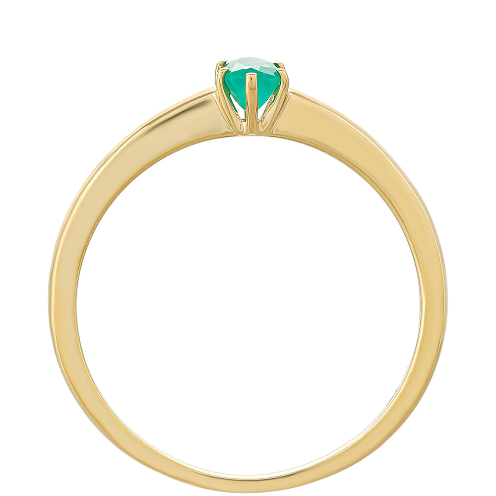 Pierścionek z 9K złota z brazylijskim szmaragdem