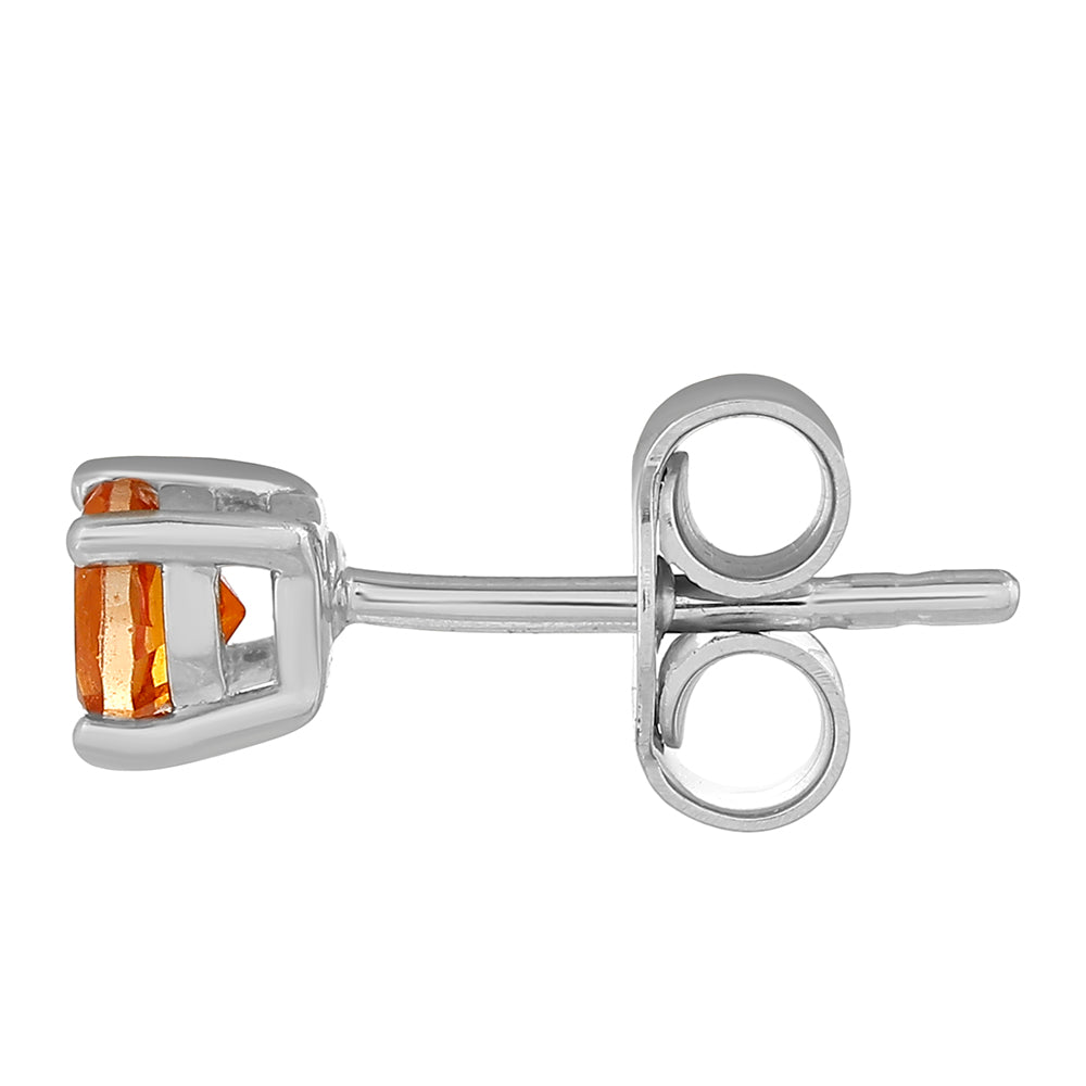 Kolczyki ze srebra próbe 925 z kwarcem padparadscha