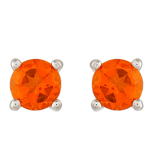 Kolczyki ze srebra próbe 925 z kwarcem padparadscha