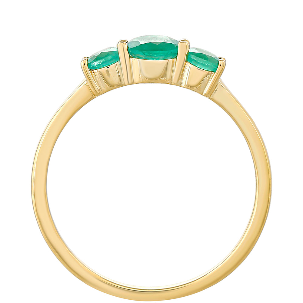 Pierścionek z 9K złota z brazylijskim szmaragdem