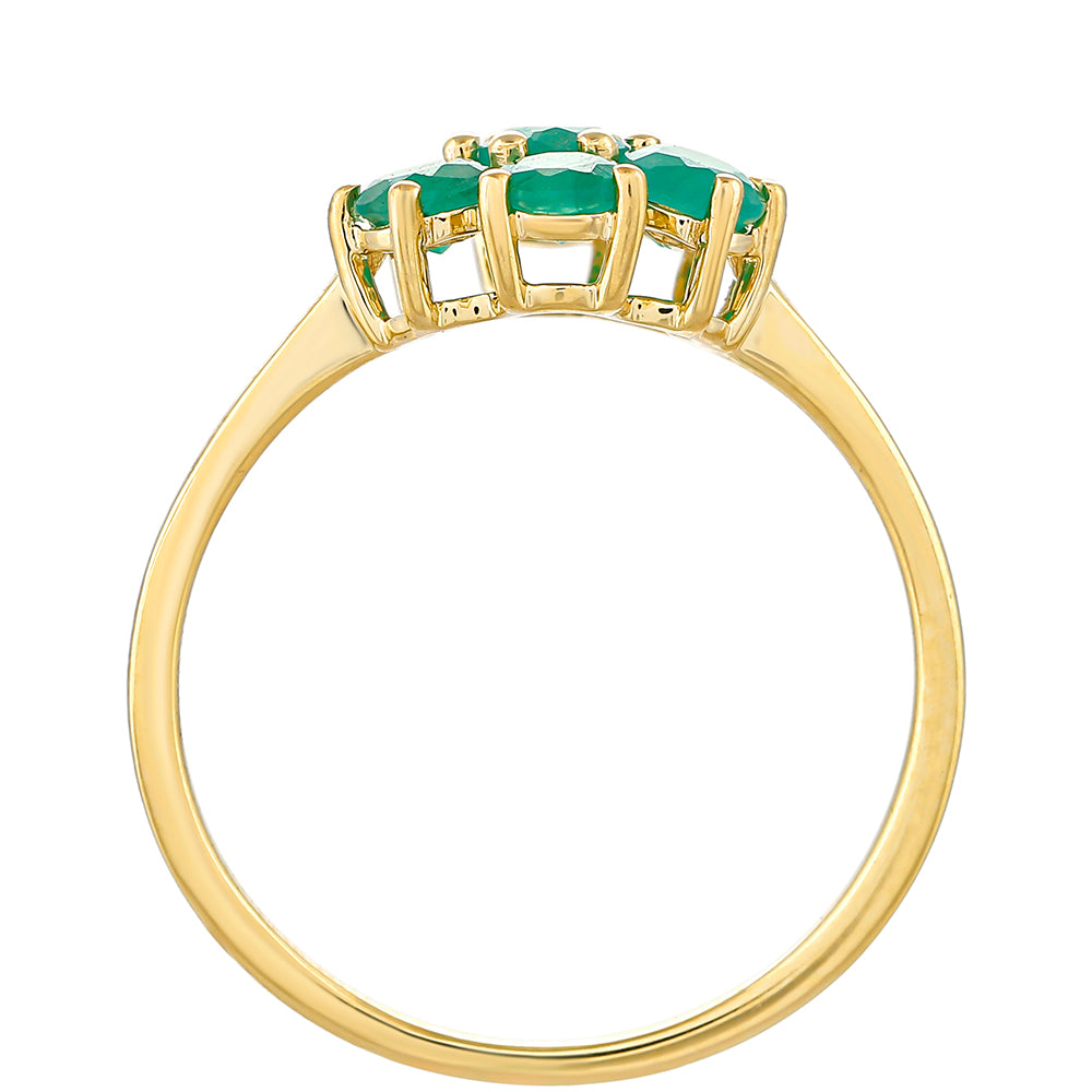 Pierścionek z 9K złota z brazylijskim szmaragdem