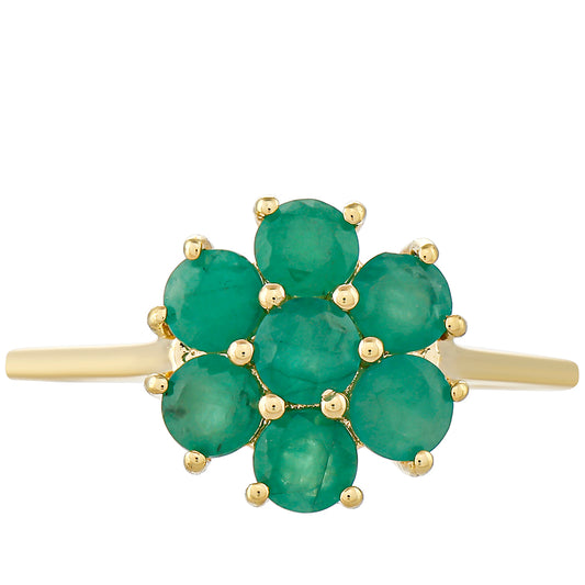 Pierścionek z 9K złota z brazylijskim szmaragdem