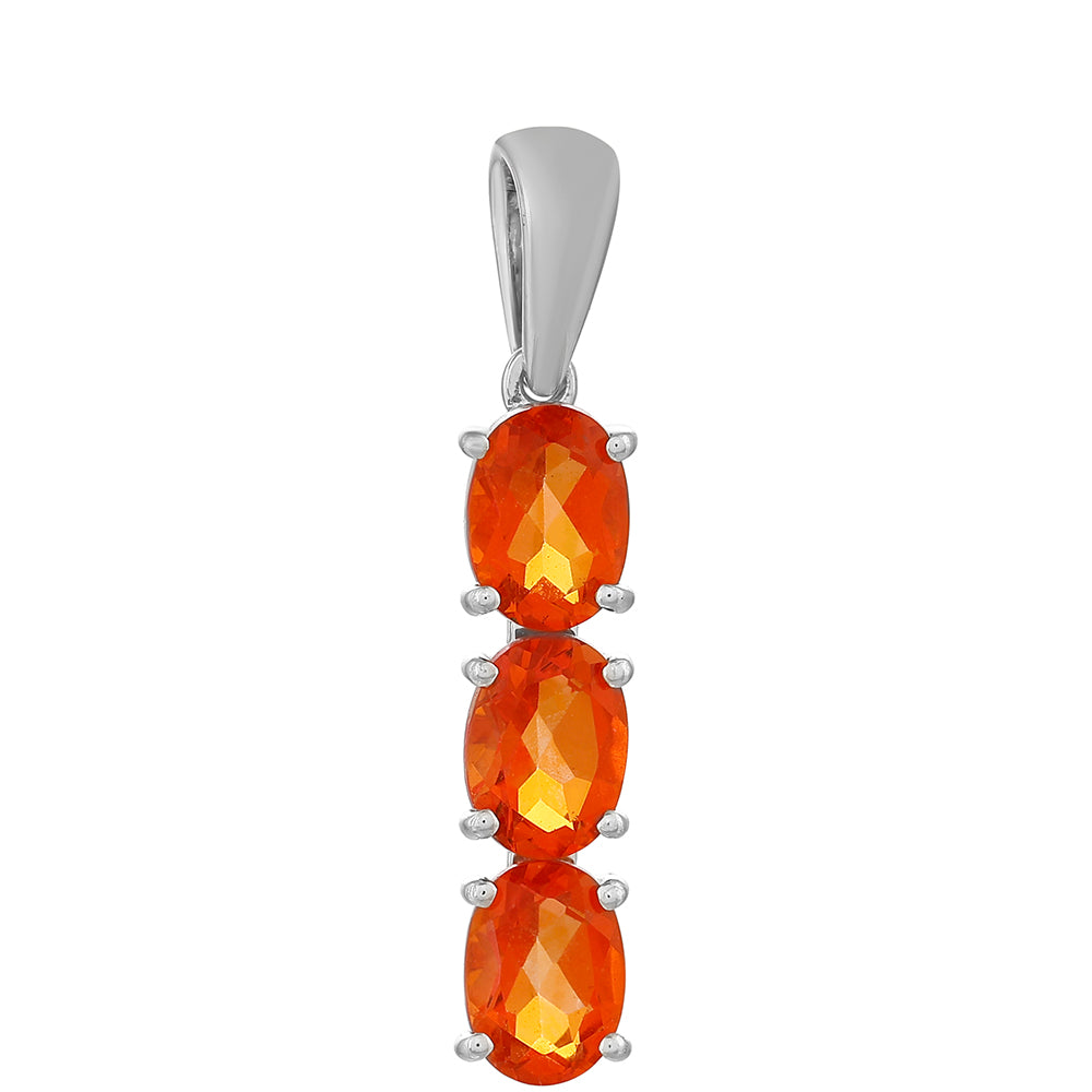 Zawieszka ze srebra próba 925 z kwarcem padparadscha