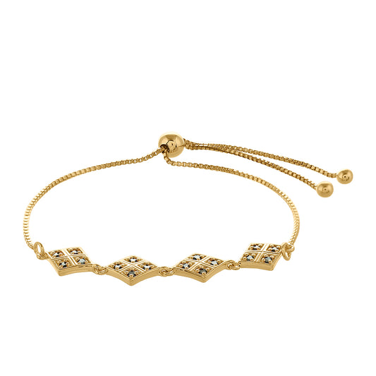 Bransoletka srebrna pozłacana z zielonym diamentem