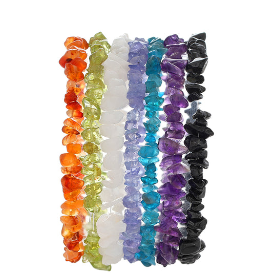 Zestaw bryłka z tanzanitem i ametystem ( Bransoletka )