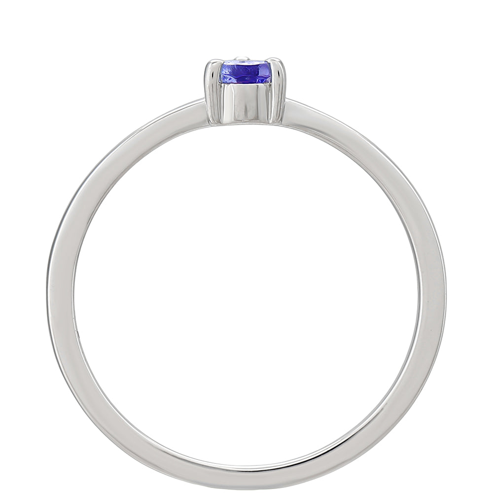 Pierścionek ze srebra próby 925 z tanzanitem klasy AAA
