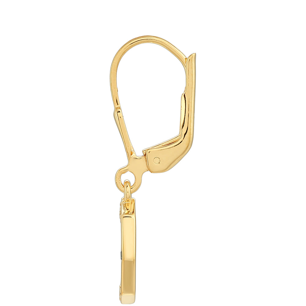 Kolczyki srebrne pozłacane z zielonym diamentem