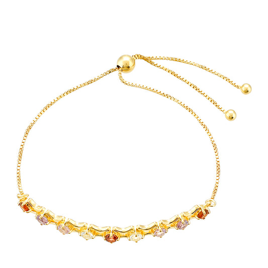 Bransoletka srebrna pozłacana z ametystem i cytrynem