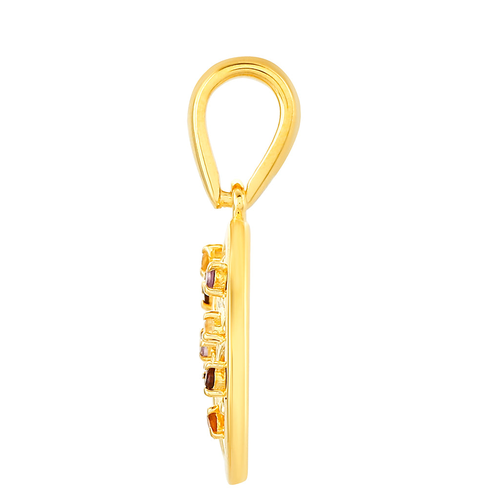 Zawieszka srebrna pozłacana z ametystem i cytrynem