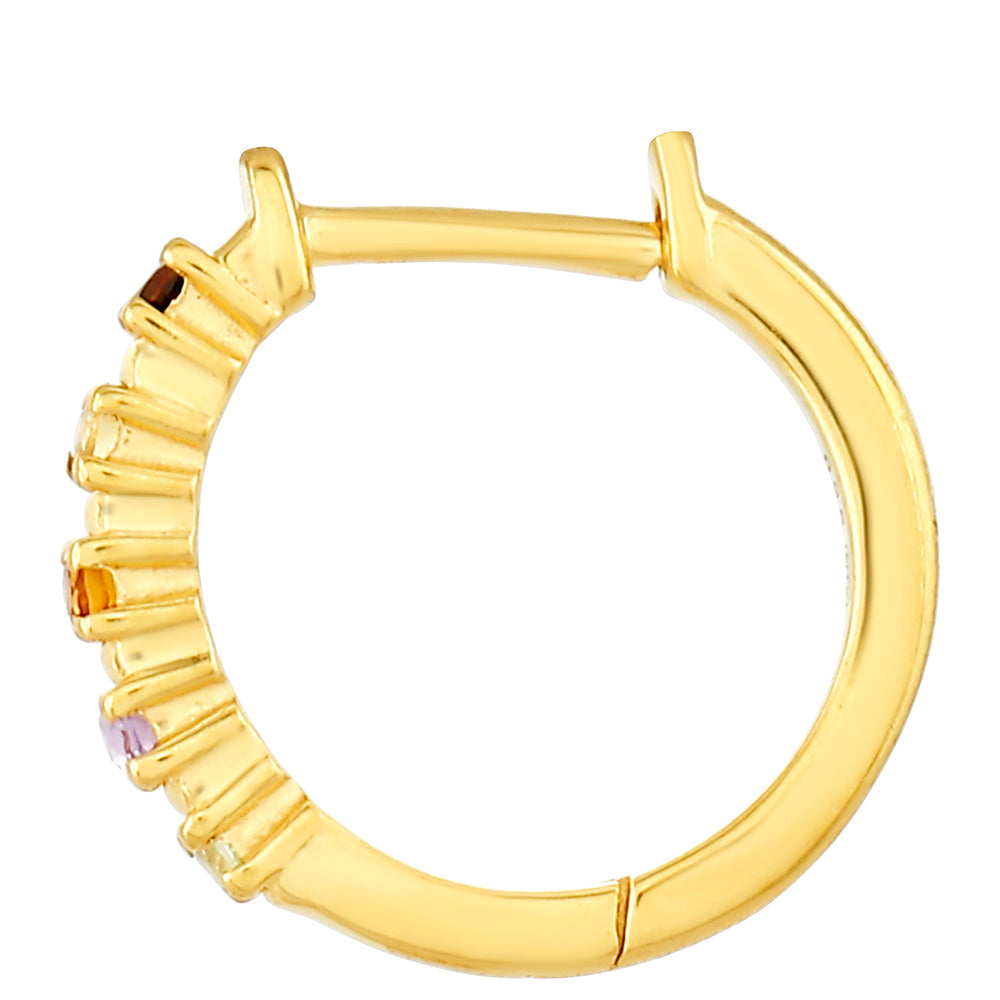 Kolczyki srebrne pozłacane z ametystem i cytrynem