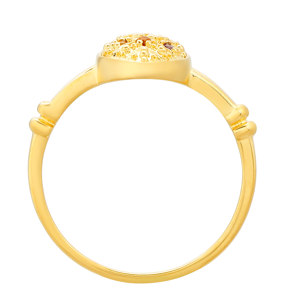 Pierścionek srebrny pozłacany z ametystem i cytrynem