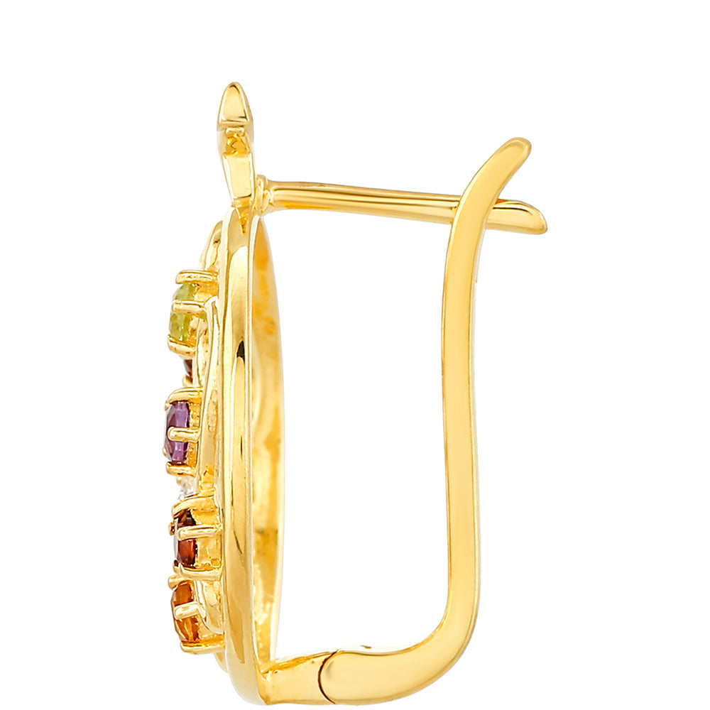 Kolczyki srebrne pozłacane z ametystem i cytrynem