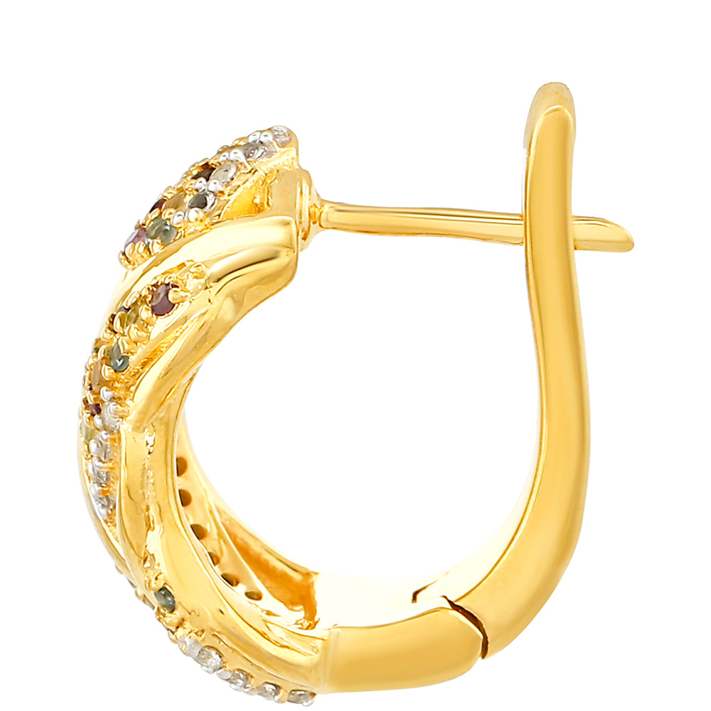 Kolczyki srebrne pozłacane z ametystem i cytrynem