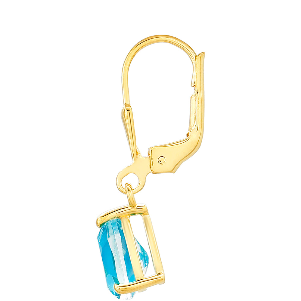 Kolczyki srebrne pozłacane z kwarcem Paraiba