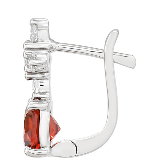 Kolczyki ze srebra próbe 925 z granatem i białym topazem