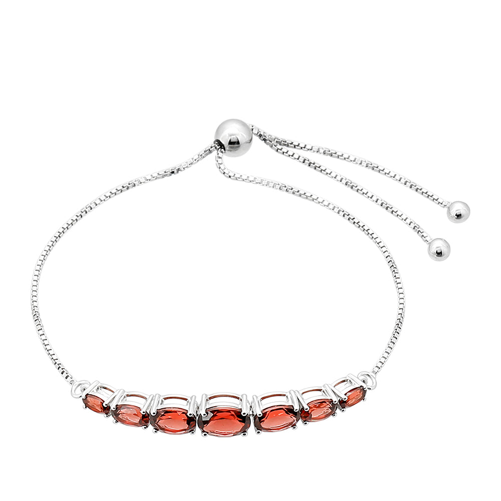 Bransoletka ze srebra próba 925 z granatem