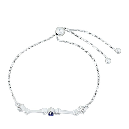 Bransoletka ze srebra próba 925 z szafirem tajskim i białym topazem