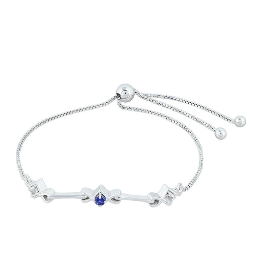 Bransoletka ze srebra próba 925 z szafirem tajskim i białym topazem