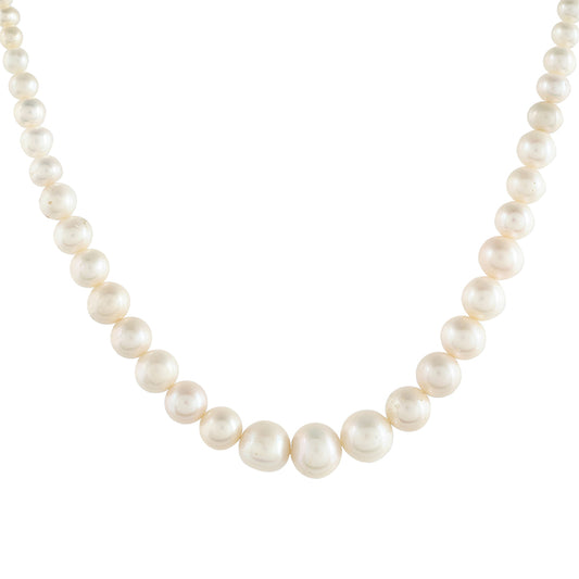 Naszyjnik srebrny pozłacany z perłami hodowlanymi słodkowodnymi