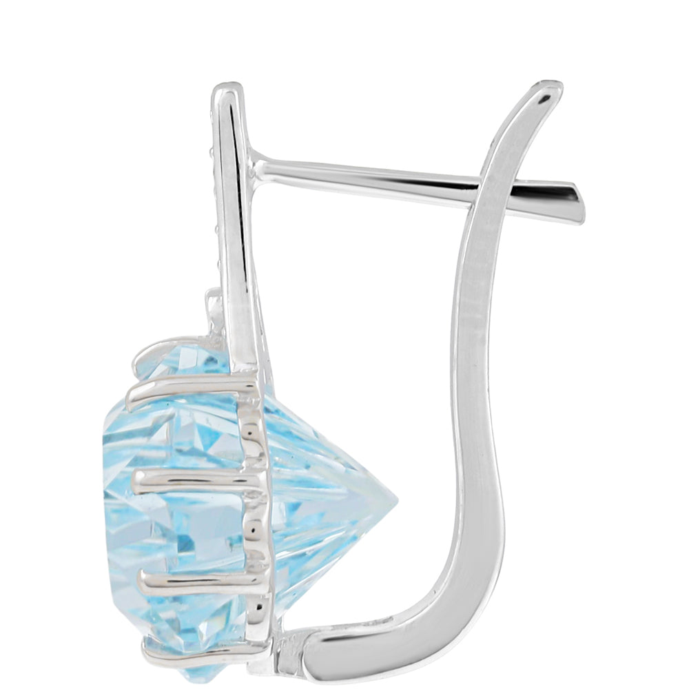 Kolczyki ze srebra próbe 925 z topazem sky blue i naturalnym cyrkonem