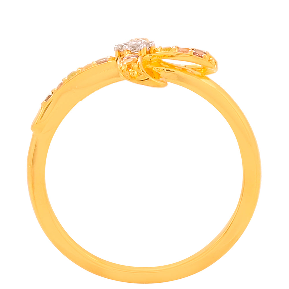 Pierścionek srebrny pozłacany z granatem i ametystem