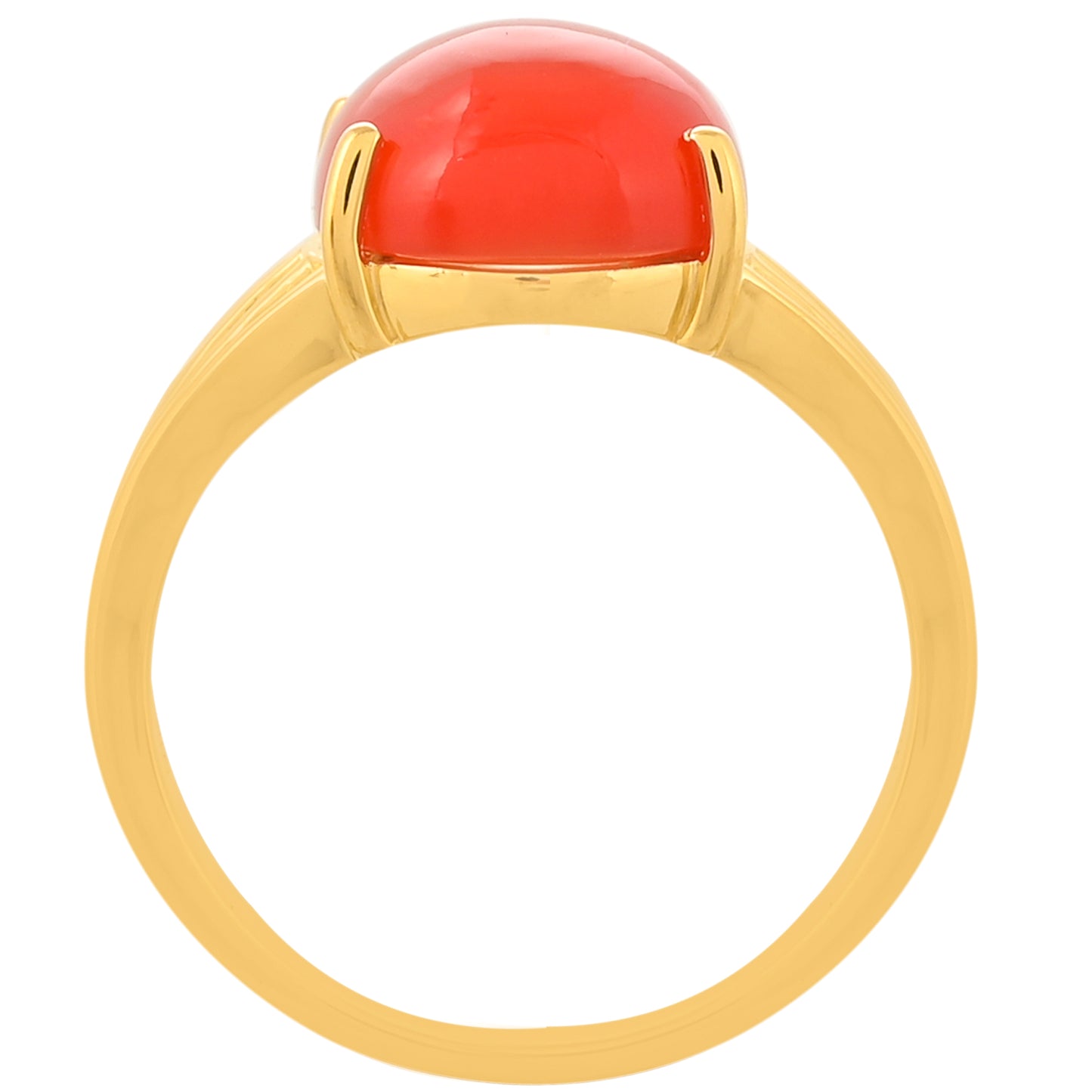 Pierścionek srebrny pozłacany z karneolem