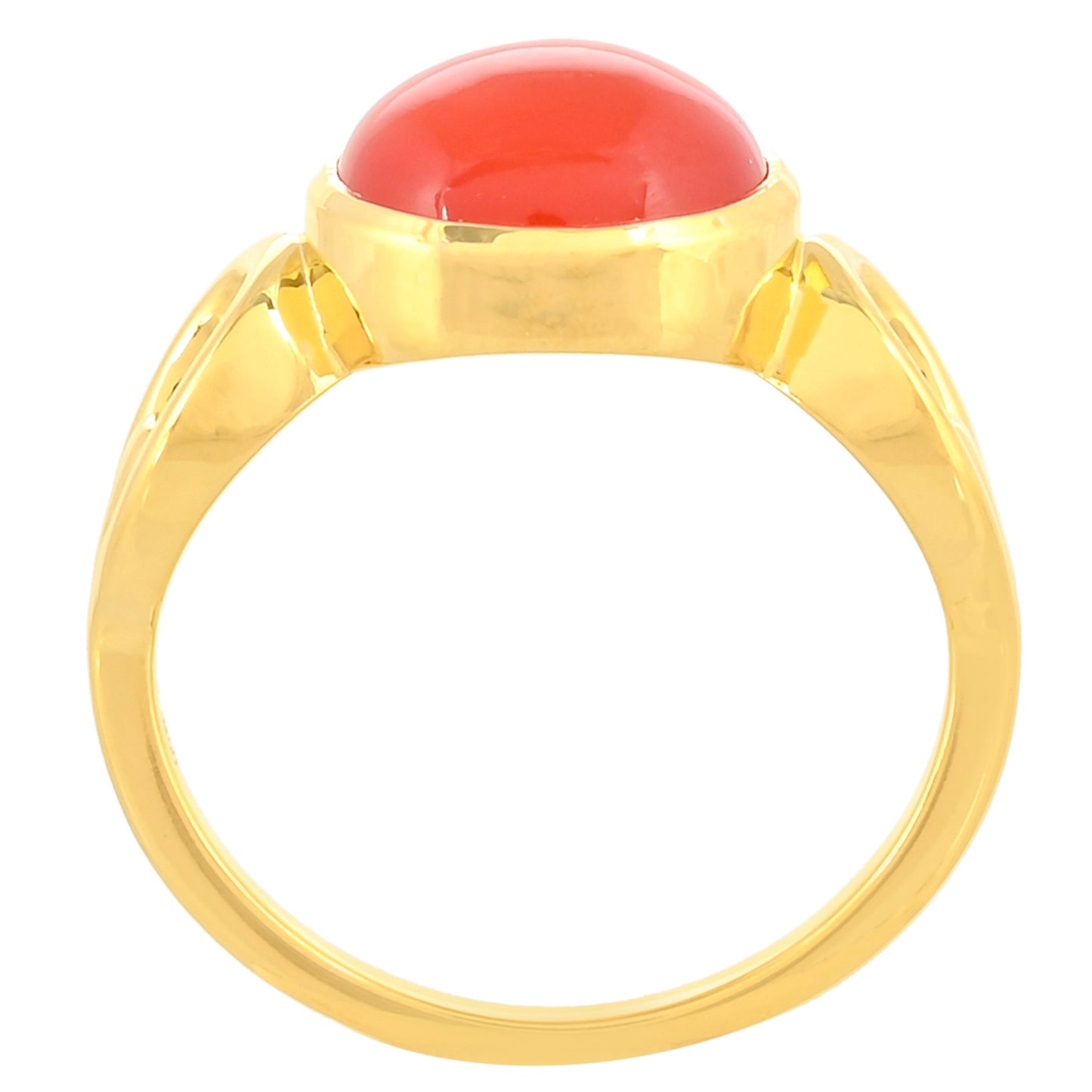 Pierścionek srebrny pozłacany z karneolem