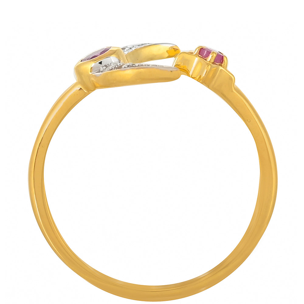 Pierścionek srebrny pozłacany z malgaskim rubinem