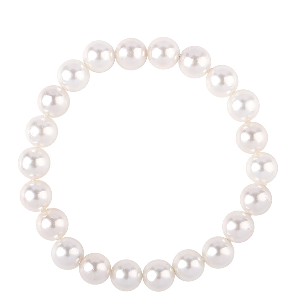 Zestaw srebrne pozłacane z białą perłą słodkowodną ( Naszyjnik+Kolczyki+Bransoletka )