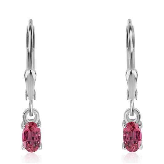 Kolczyki ze srebra próbe 925 z rubelitem