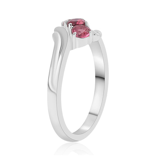 Pierścionek ze srebra próby 925 z rubelitem