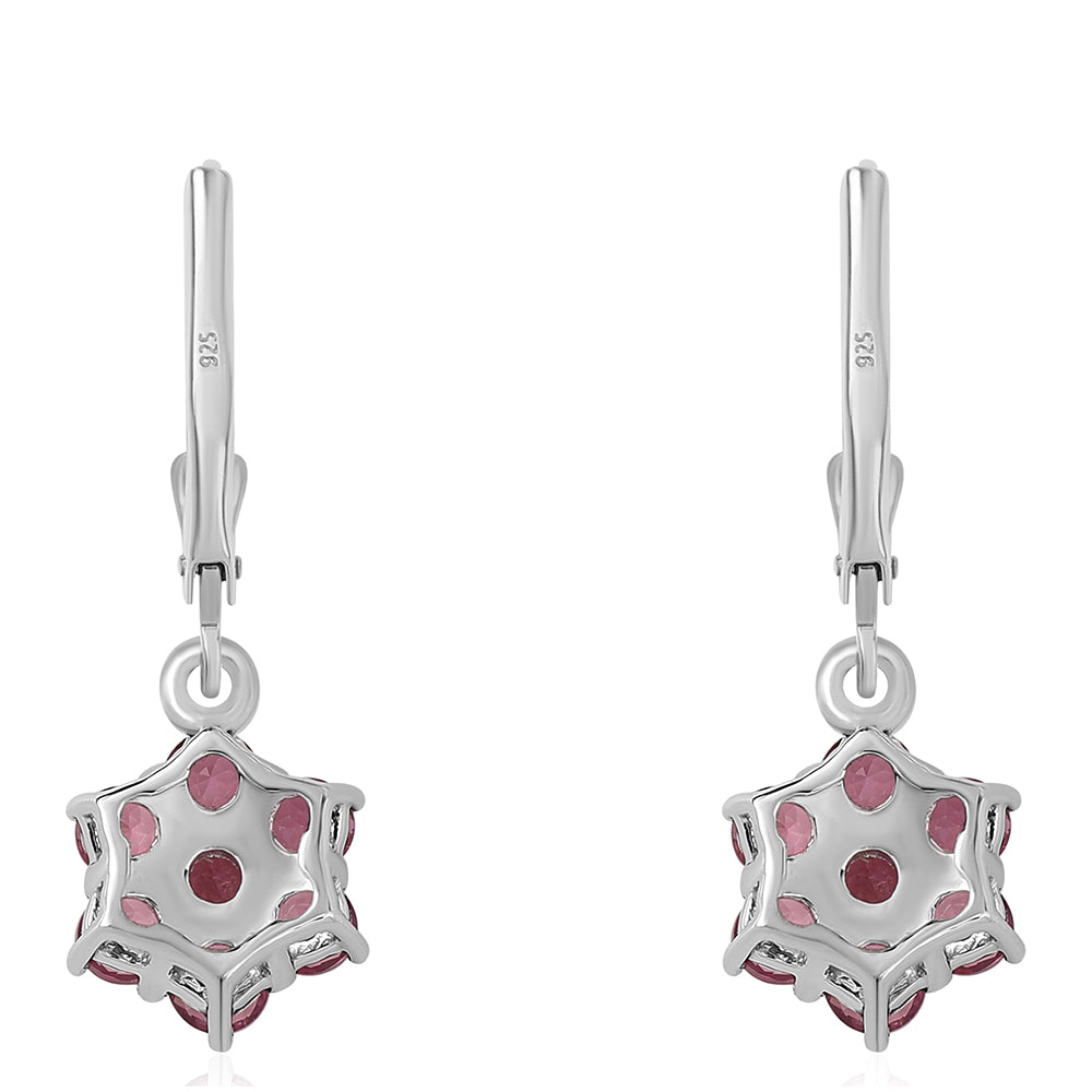 Kolczyki ze srebra próbe 925 z rubelitem