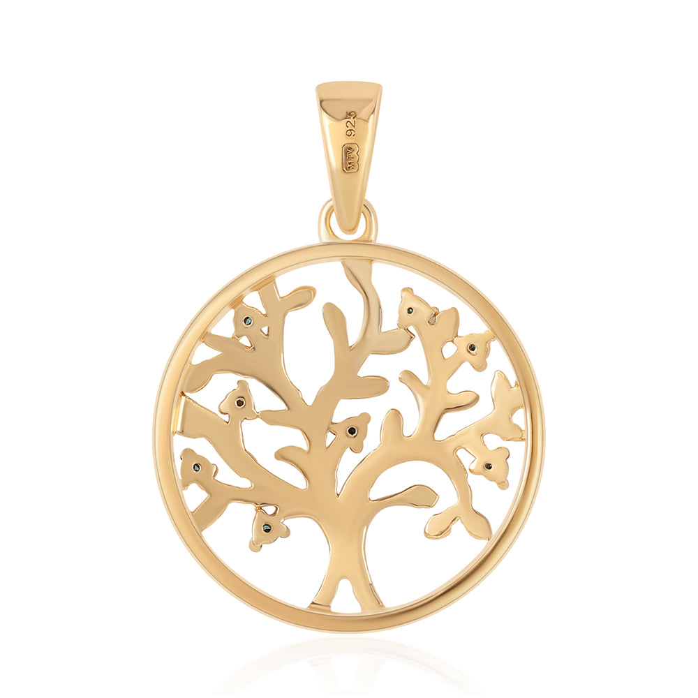 Zawieszka srebrna pozłacana z niebieskim diamentem