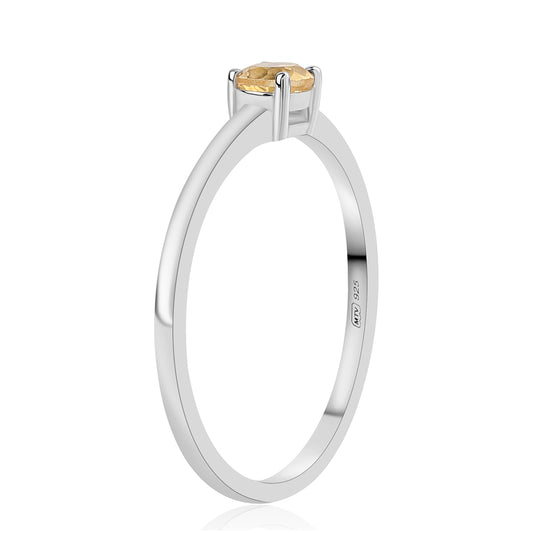 Pierścionek ze srebra próby 925 z cytrynem