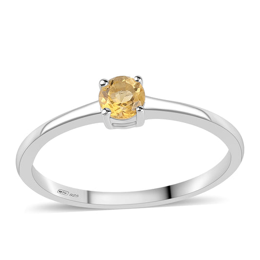 Pierścionek ze srebra próby 925 z cytrynem