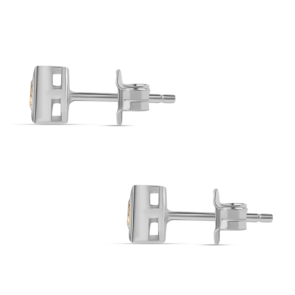 Kolczyki ze srebra próbe 925 z cytrynem