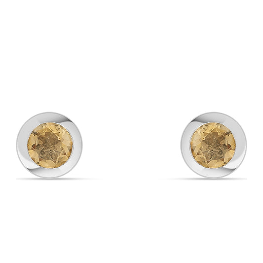 Kolczyki ze srebra próbe 925 z cytrynem