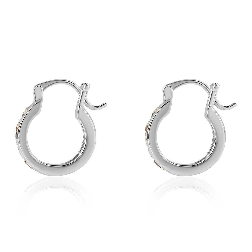 Kolczyki ze srebra próbe 925 z cytrynem