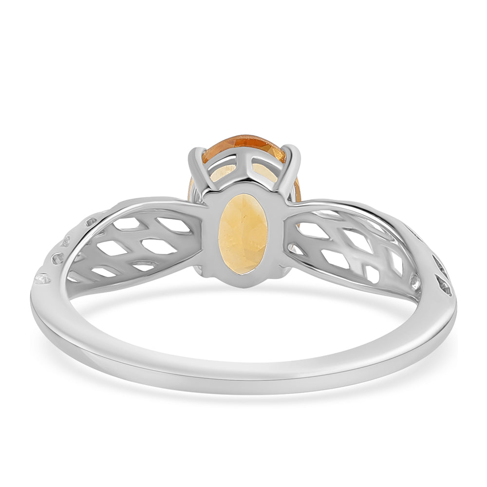 Pierścionek ze srebra próby 925 z cytrynem