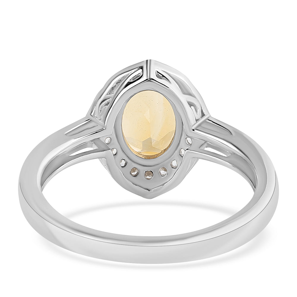 Pierścionek ze srebra próby 925 z cytrynem i białym topazem