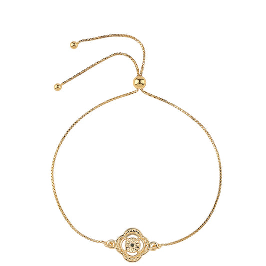 Bransoletka srebrna pozłacana z zielonym diamentem