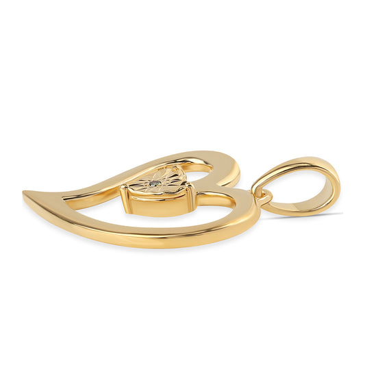 Zawieszka srebrna pozłacana z zielonym diamentem