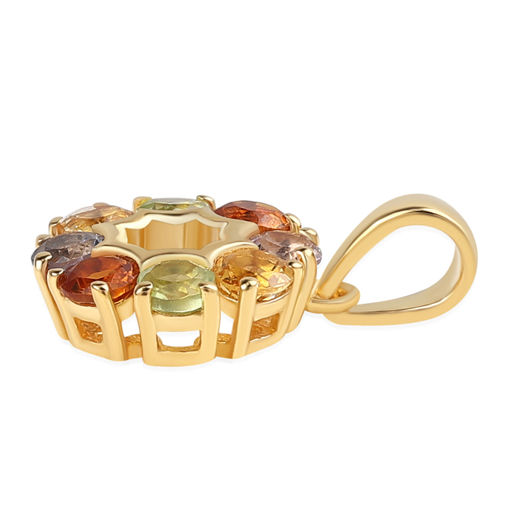 Zawieszka srebrna pozłacana z ametystem rose de france i perydotem