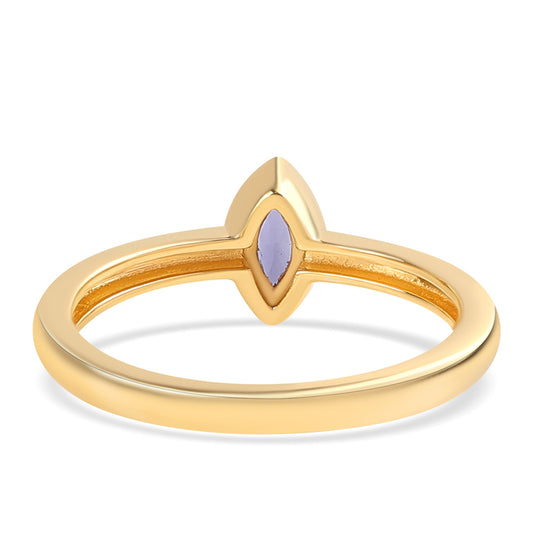 Pierścionek srebrny pozłacany z iolitem