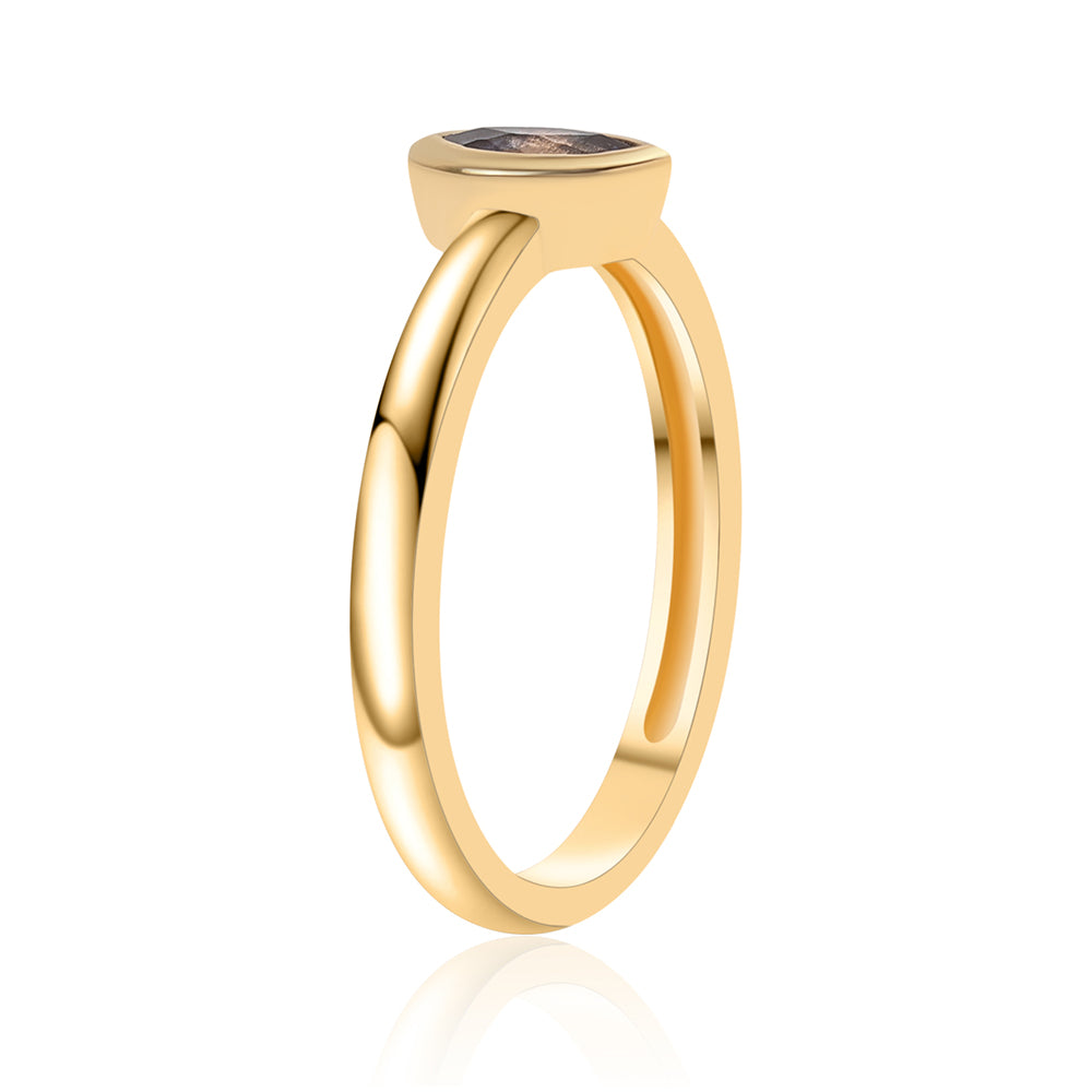 Pierścionek srebrny pozłacany z iolitem