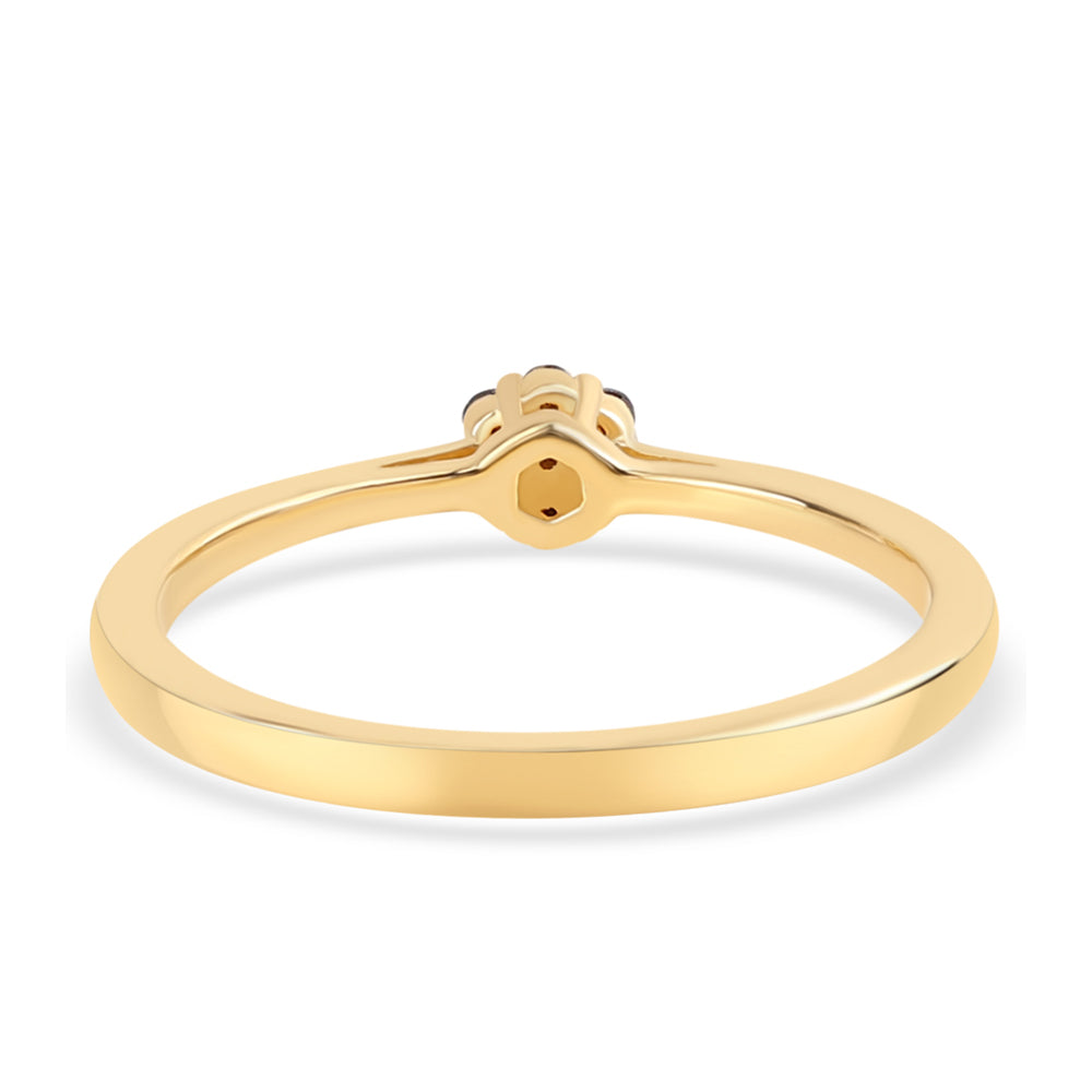 Pierścionek srebrny pozłacany z czerwonym diamentem