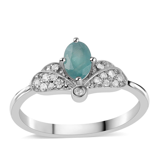 Pierścionek ze srebra próby 925 z grandidieritem i białym topazem