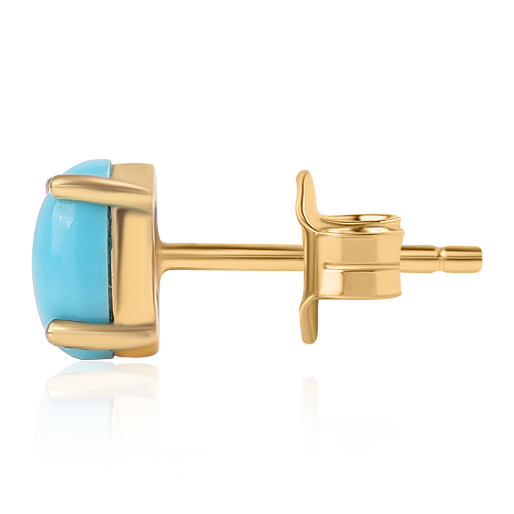 Kolczyki srebrne pozłacane z niebieskim turkusem