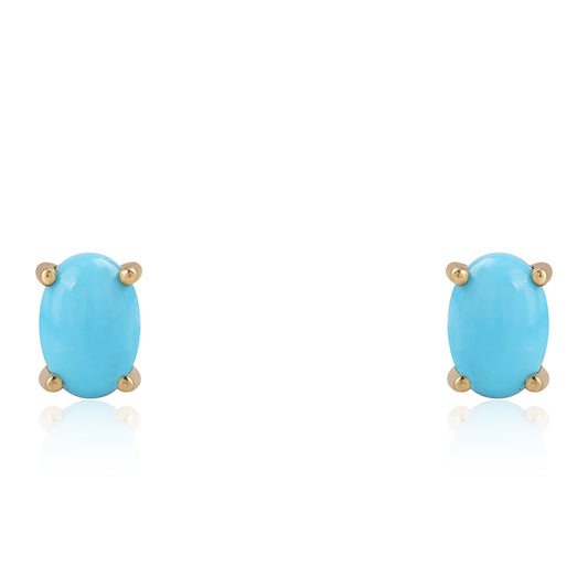 Kolczyki srebrne pozłacane z niebieskim turkusem
